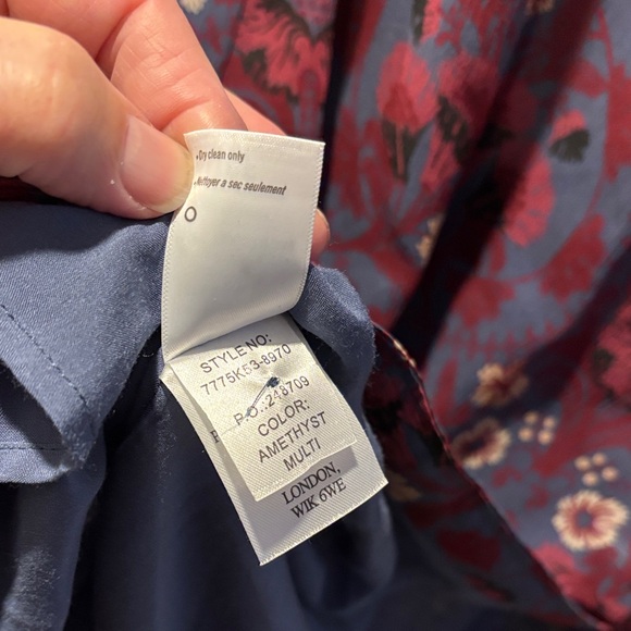 PAIGE Burgundy Floral Long Sleeve Dress-S - Picture 6 of 12